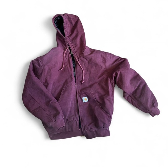 Carhartt Jackets & Blazers - BNWOT Rare Carhartt Work in Progress Line OG Active Maroon Hooded Jacket